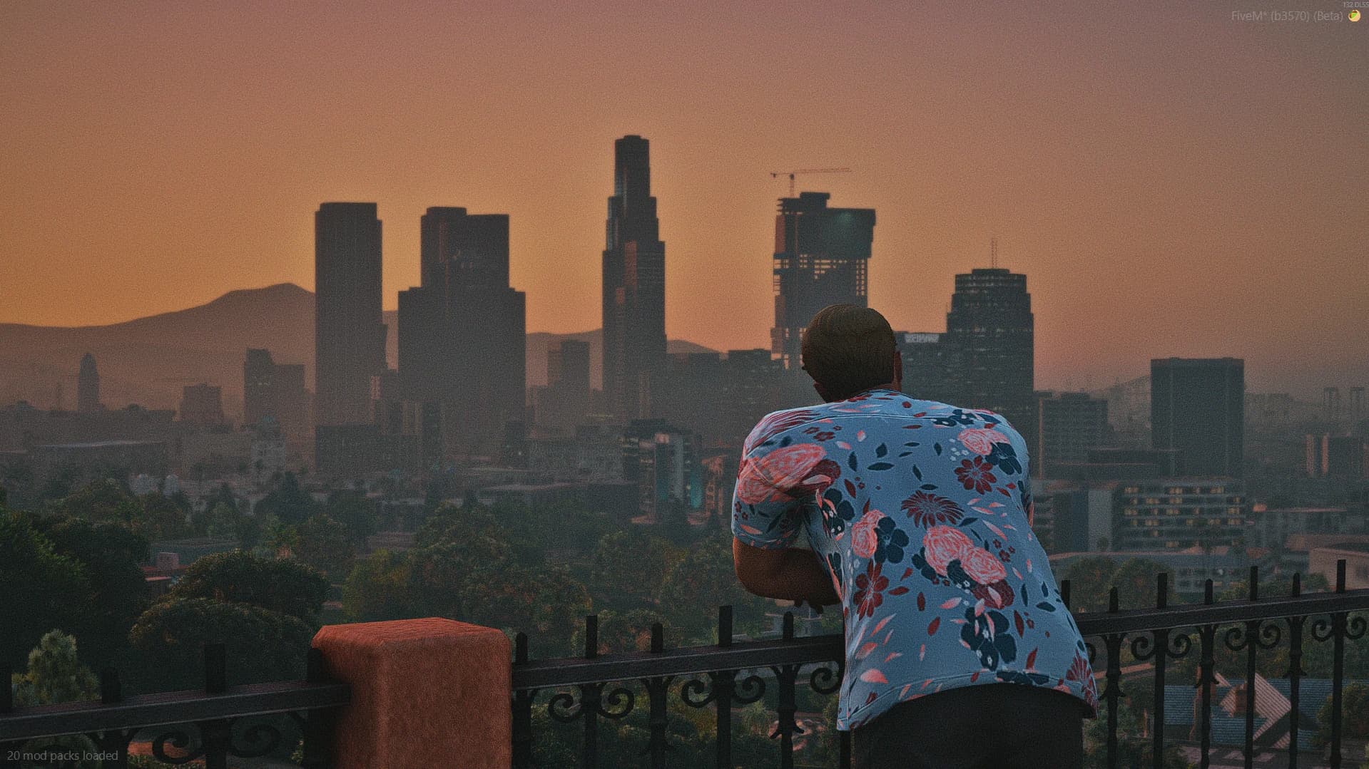 A Circuit resident overlooking the city skyline at sunset